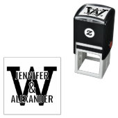 2 Namen über einfachen, fetten Single, erste Monog Permastempel (Beispiel)