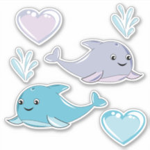 2 Niedlich Best Friend Whales Vinyl Sticker