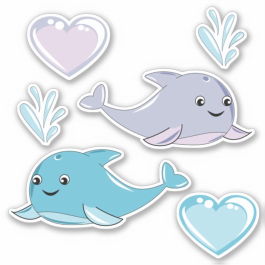2 Niedlich Best Friend Whales Vinyl Sticker (Vorderseite)