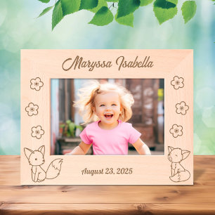 2 Niedliche Cartoon - Füchse und Blume Benutzerdef Geätzte Rahmen