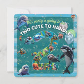 2 Niedliche Einladung des Party mit abgerundeter K (Vorderseite)