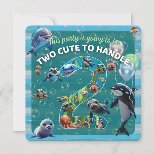 2 Niedliche Einladung des Party mit abgerundeter K (Vorderseite)