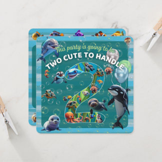 2 Niedliche Einladung des Party mit abgerundeter K