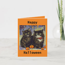 2 Niedliche Kätzchen Halloween Card Karte