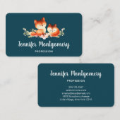 2 Niedliche kleine rote Füchse Wasserfarbdesign Visitenkarte (Vorne/Hinten)