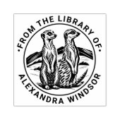 2 Niedliche Meerkats Stehend #1 Bibliotheksname Gummistempel (Prägung)