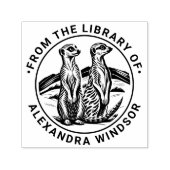 2 Niedliche Meerkats Stehend #1 Bibliotheksname Permastempel (Design)