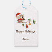 2 Niedliche Owls Frohe Weihnachtsgeschenke Tags Geschenkanhänger (Rückseite)