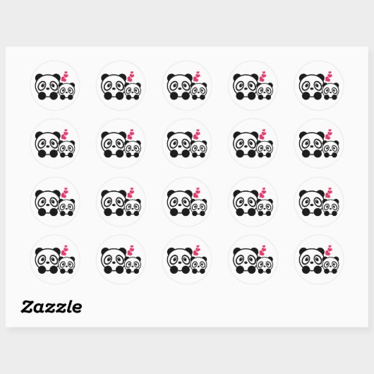 2 Niedliche Panda Stickers (Blatt)