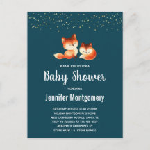 2 Niedliche Red Foxes Baby Dusche