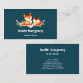 2 Niedliche Rotfüchse in Aquarellfarben Visitenkarte (Vorne/Hinten)