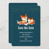 2 Niedliche Rotfüchse Save The Date (Vorne/Hinten)