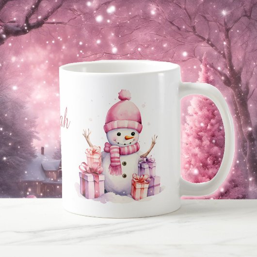2 Niedliche Schneemänner geben Weihnachtsgeschenk  Kaffeetasse