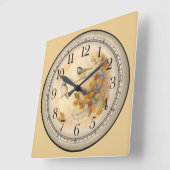 2 Niedliche Vögel spielen in Bäumen Quadratische Wanduhr (Winkel)