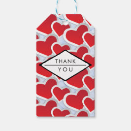 2 Niedliche Wiederholung des Musters durch rote He Geschenkanhänger