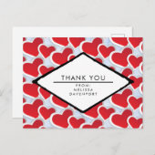 2 Niedliche Wiederholung des Musters durch rote He Postkarte (Vorne/Hinten)