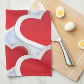 2 Niedliches rotes Herz Geschirrtuch (Viertel Falte)