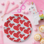 2 Niedliches rotes Herz Pappteller (Party)