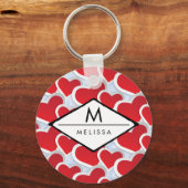 2 Niedliches rotes Herz Schlüsselanhänger (Vorderseite)