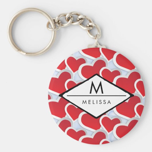 2 Niedliches rotes Herz Schlüsselanhänger (Vorne)