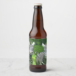 2 Niedliches Zebras Bierflaschenetikett
