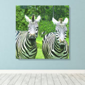 2 Niedliches Zebras Leinwanddruck (Insitu (Holzboden))