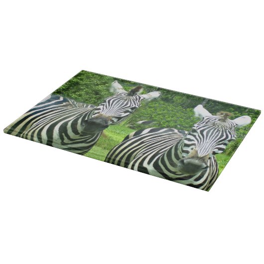 2 Niedliches Zebras Schneidebrett (Ecke)
