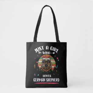 2 Nur ein Mädchen, das deutschen Schäferhund Liebe Tasche