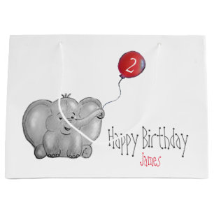 2. oder jeder Geburtstagselefone mit rotem Ballon Große Geschenktüte