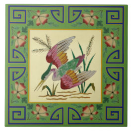 2. Pair Minton Jade Asian Aesthetic Bird Repro Fliese