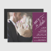 2 Pane Foto Wedding Save the Date Cassis Magnet (Vorne/Hinten)