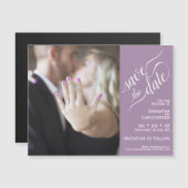 2 Pane Foto Wedding Save the Date Lavender Magnet (Vorne/Hinten)