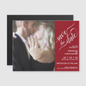 2 Pane Foto Wedding Save the Date Red Magnet (Vorne/Hinten)