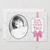 2. Party Einladung BIRTHDAY - Bows & Polka Dots (Vorderseite)