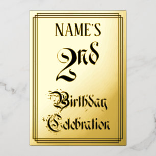 2. Party zum Geburtstag — Elegantes Script + Indiv Folieneinladung