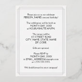 2. Party zum Geburtstag — Elegantes Script + Indiv Folieneinladung (Rückseite)