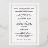 2. Party zum Geburtstag — Extravagante Schrift und Folieneinladung (Rückseite)