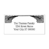 2 Peacock Feathers Art Nouveau Gummistempel (Prägung)