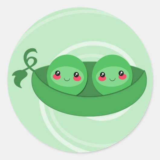 2 PEAS in einem POD - Aufkleber (Vorderseite)