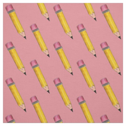 #2 Pencil Sharp Pink Yellow School Englischlehreri Stoff (Muster)