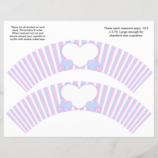 2 Personalisierte Cupcake-Wrappers (Streifen und S Flyer (Vorne)