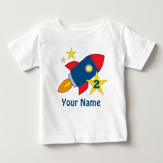 2. Personalisierter T - Shirt Geburtstags-Rockets (Vorderseite)