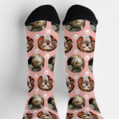 2 Pet Foto Drucke Rose Gold Niedlich Socken (Oben)