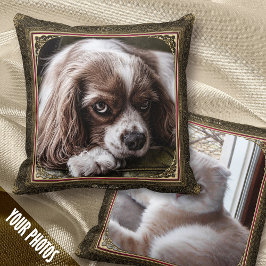 2 PET Foto von Keepsake, Gold/Purple Vintage Frame Kissen