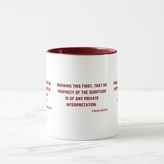 2 Peter 1:20 Bibelverse-Schrift Zweittonne-Tasse Tasse (Zentrum)