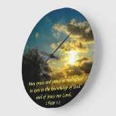 2 Peter 1:2 Bibeluhr Große Wanduhr (Winkel)
