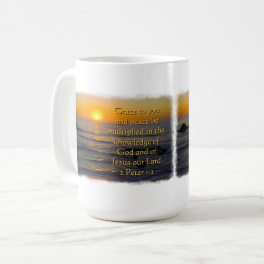 2 Peter 1:2 Kaffeetasse (Vorderseite Links)