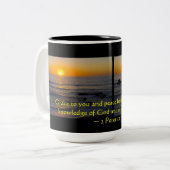 2 Peter 1:2 Zweifarbige Tasse (Vorderseite Links)