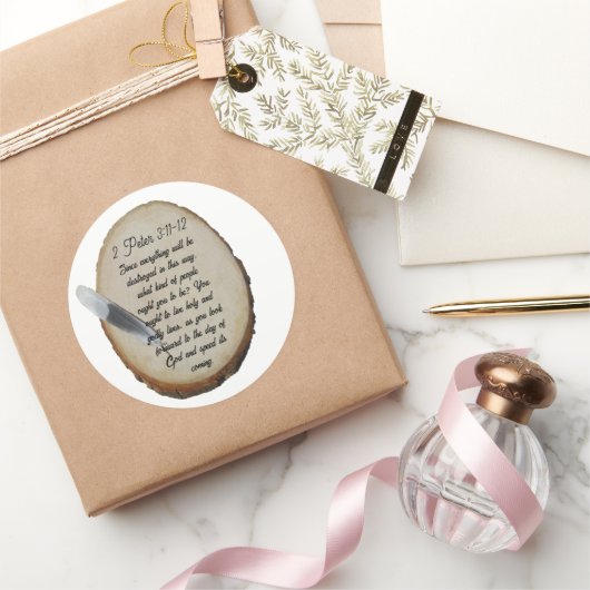 2 Peter 3: 11-12 Runder Aufkleber (Schenken)