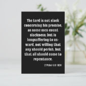 2 Peter 3:9 KJV Bible Scripting Grußkarte Karte (Stehend Vorderseite)